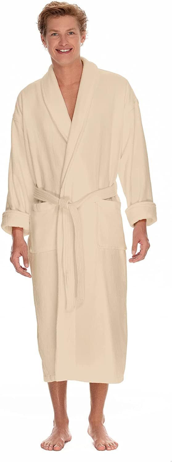 BOCA BT TERRY Mens Long Spa Resort & Hotel Soft Waffle Knit Bathrobe - Luxury Robe