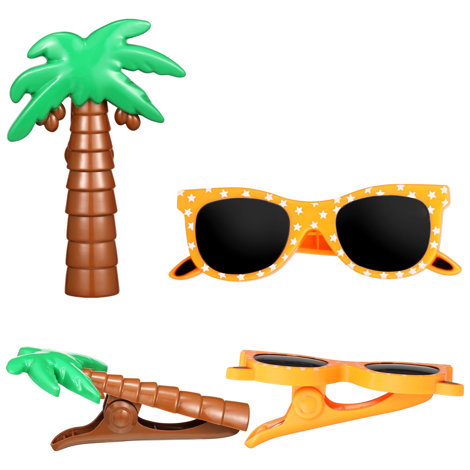 Jetec Jumbo Size Plastic Beach Towel Clips for Pool Loungers and Clothes
| Jetec Coconut Tree Sunglasses Clips for Pool