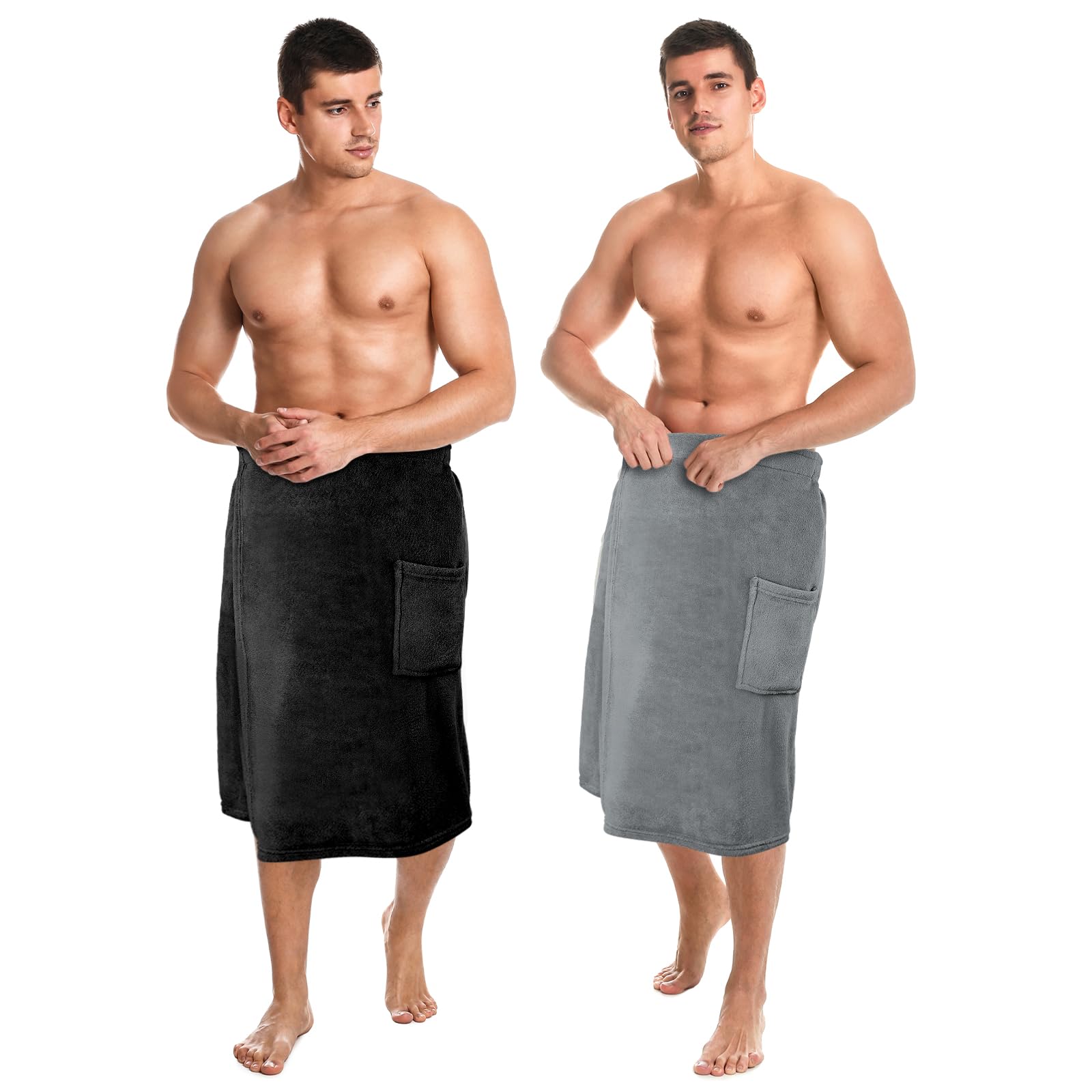 Tudomro Black and Gray Men's X-Large Bath Wrap Towel for Men's Spa and Gym(X-Large,Black,Gray)
Tudomro Adjustable Blac