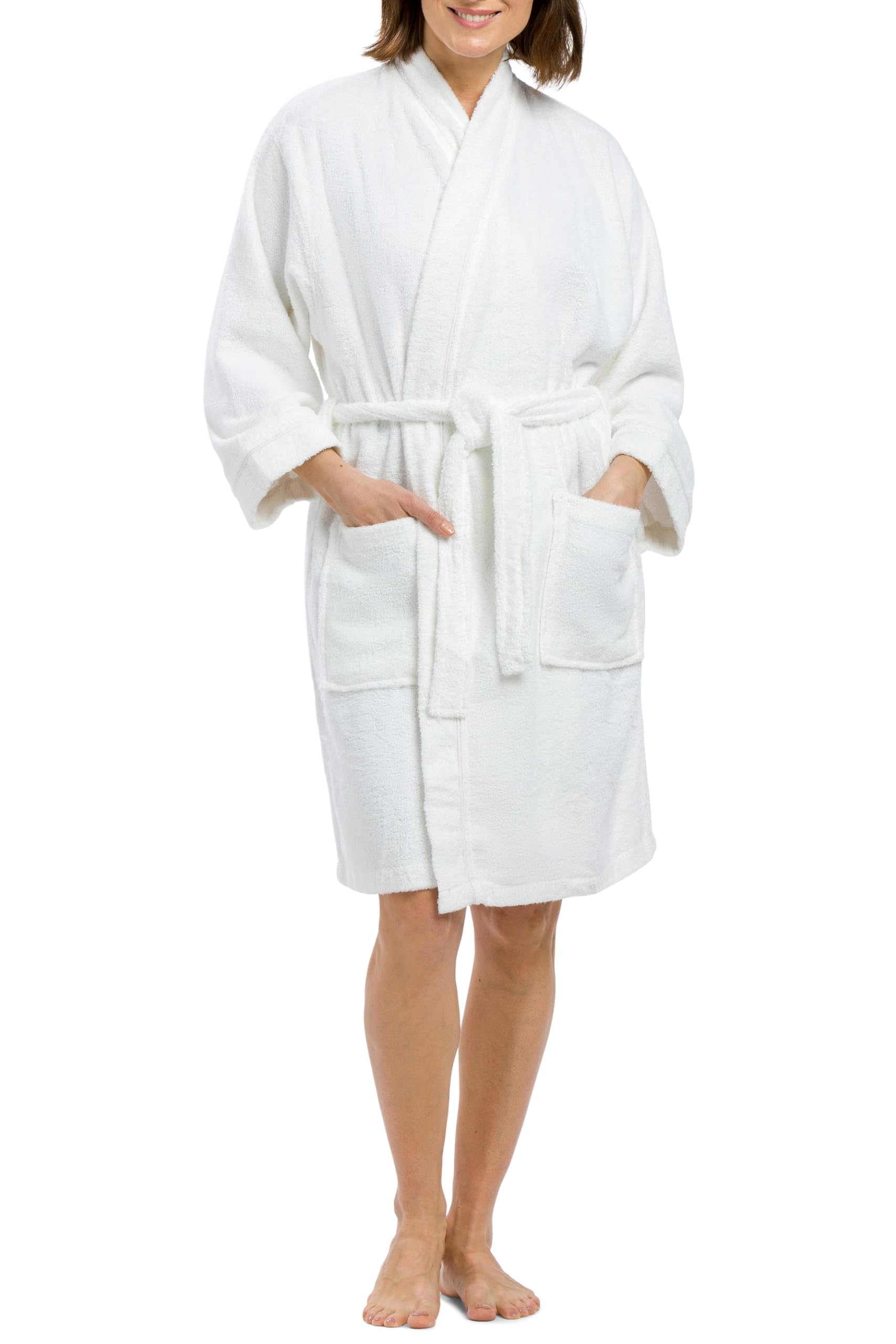 Fishers Finery Women's Terry Bathrobe - Kimono Style with Front Pockets | OEKO-TEX MADE IN GREEN | Women's Bathrobe