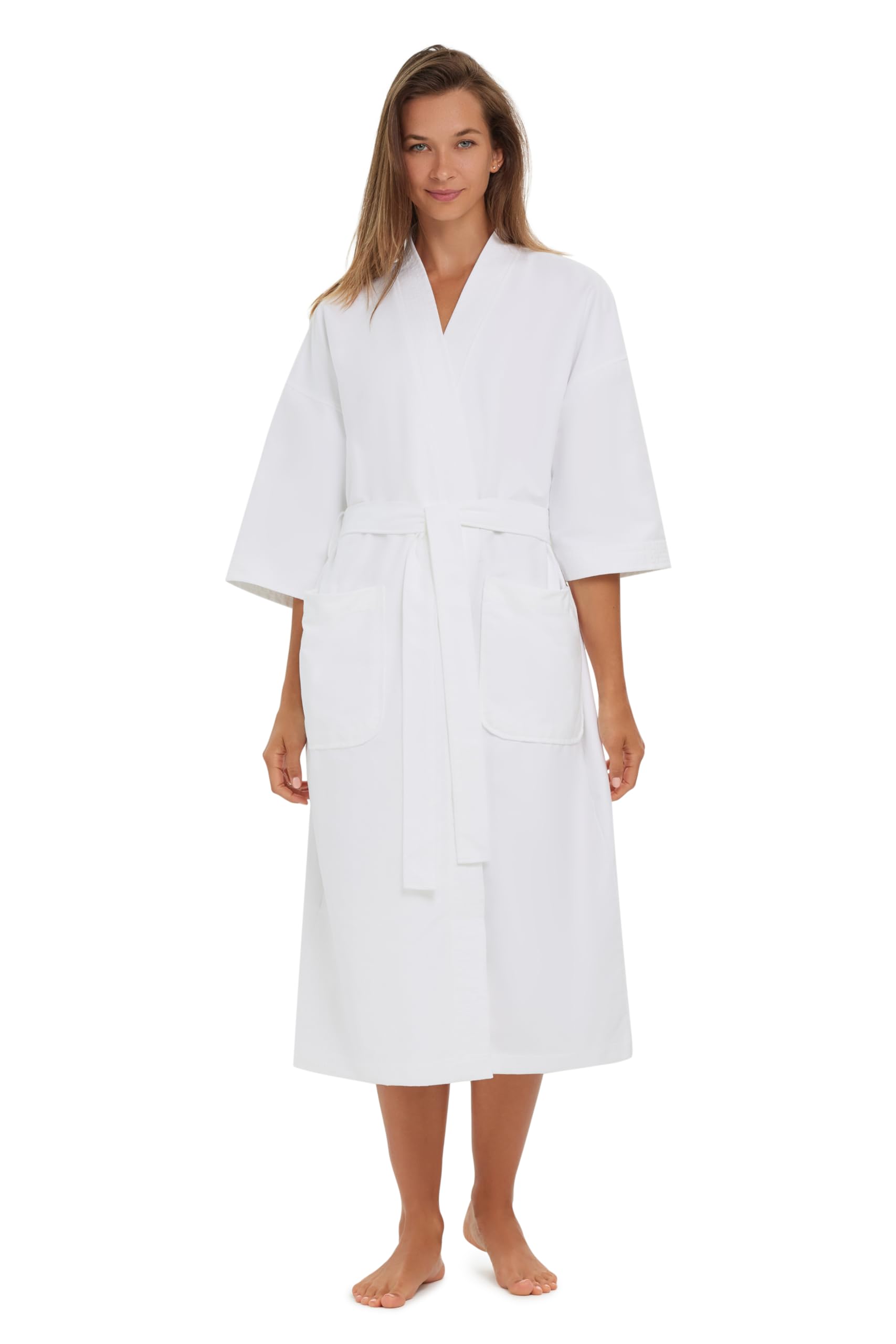 Monarch Chamois Microfiber Kimono Hotel Robe - Lightweight Absorbent Soft Spa Bathrobe for Relaxation
| Monarch Chamois