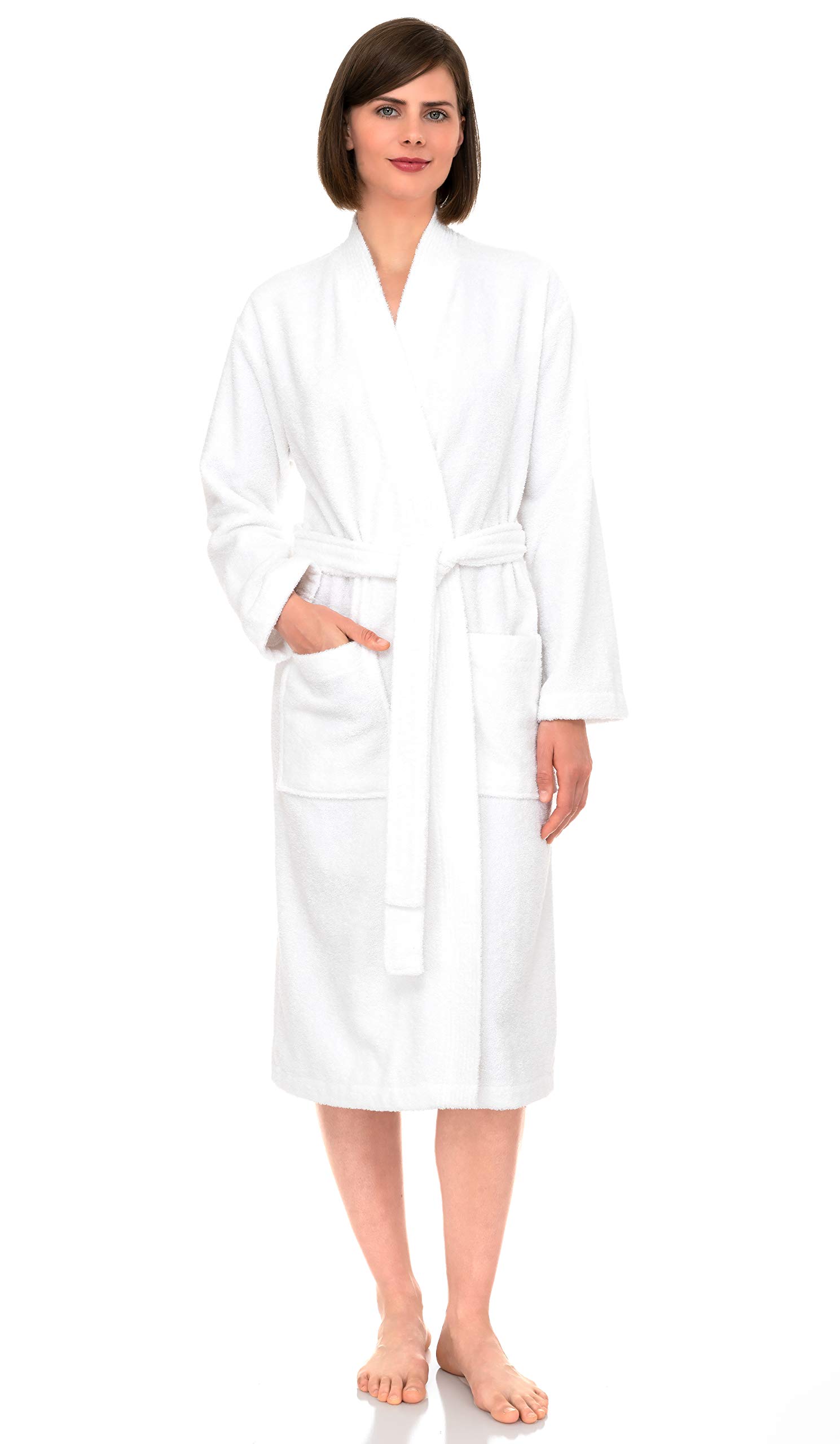 TowelSelections Womens Robe - 100% Cotton Kimono Bathrobe for Women | Knee Length Terry Cloth | Women's Essentials | Sof