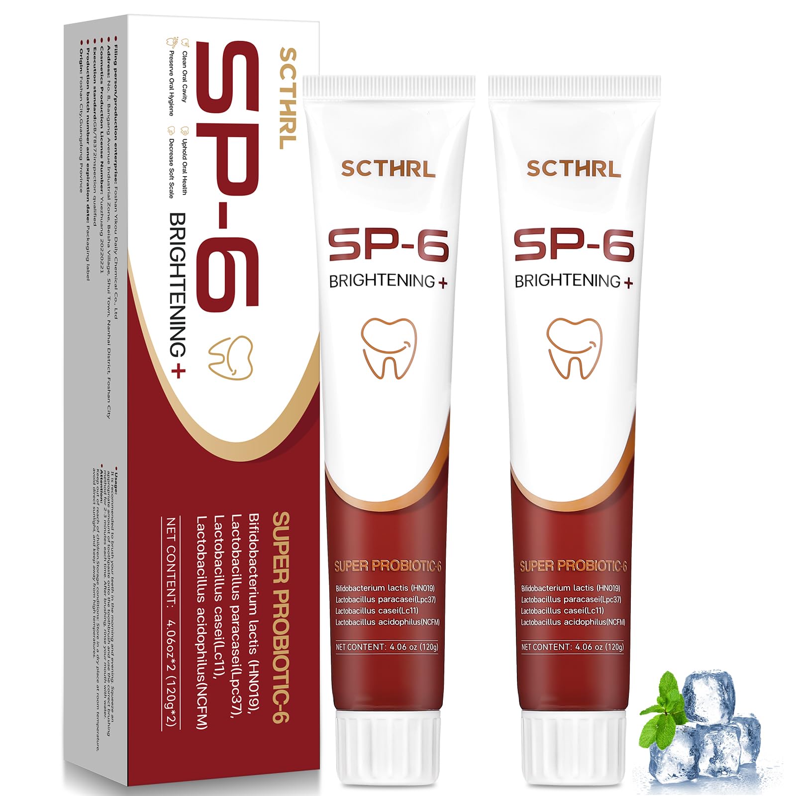 SP-6 Probiotic Ultra Whitening Toothpaste for Sensitive Teeth Protection & Fresh Breath
SP-6 Fluoride-Free Probiotic-E